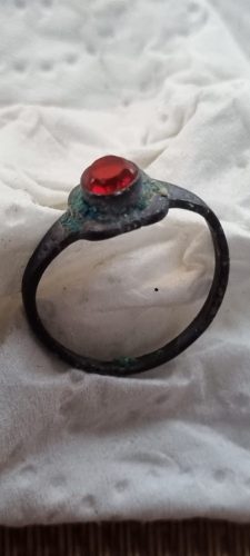 Mittelalter Ring - Silber mit Rubin